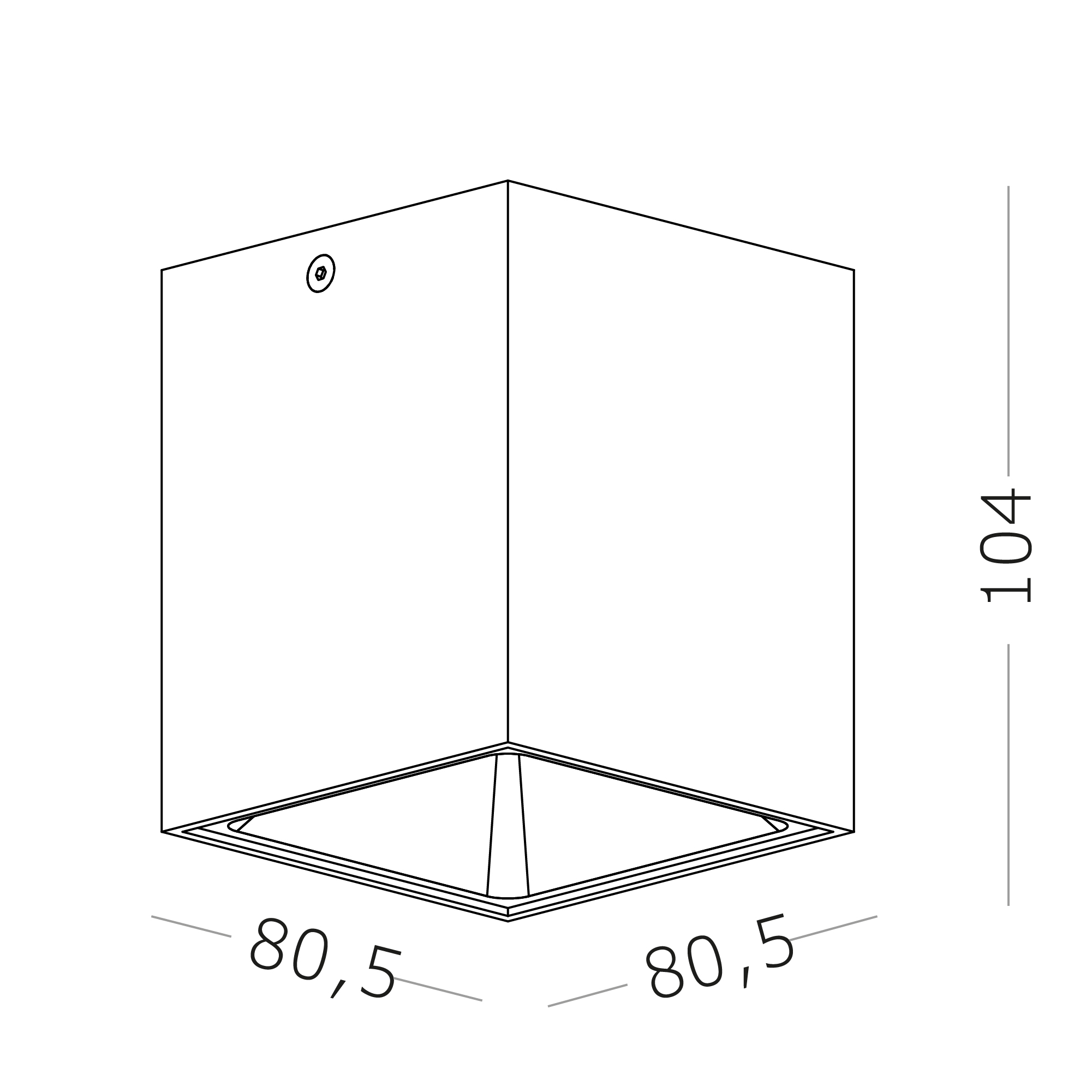 ST168.402.01 Светильник потолочный Черный GU10 1*50W IP20 L82,5xW82,5xH104 220V Без ламп Накладные светильники