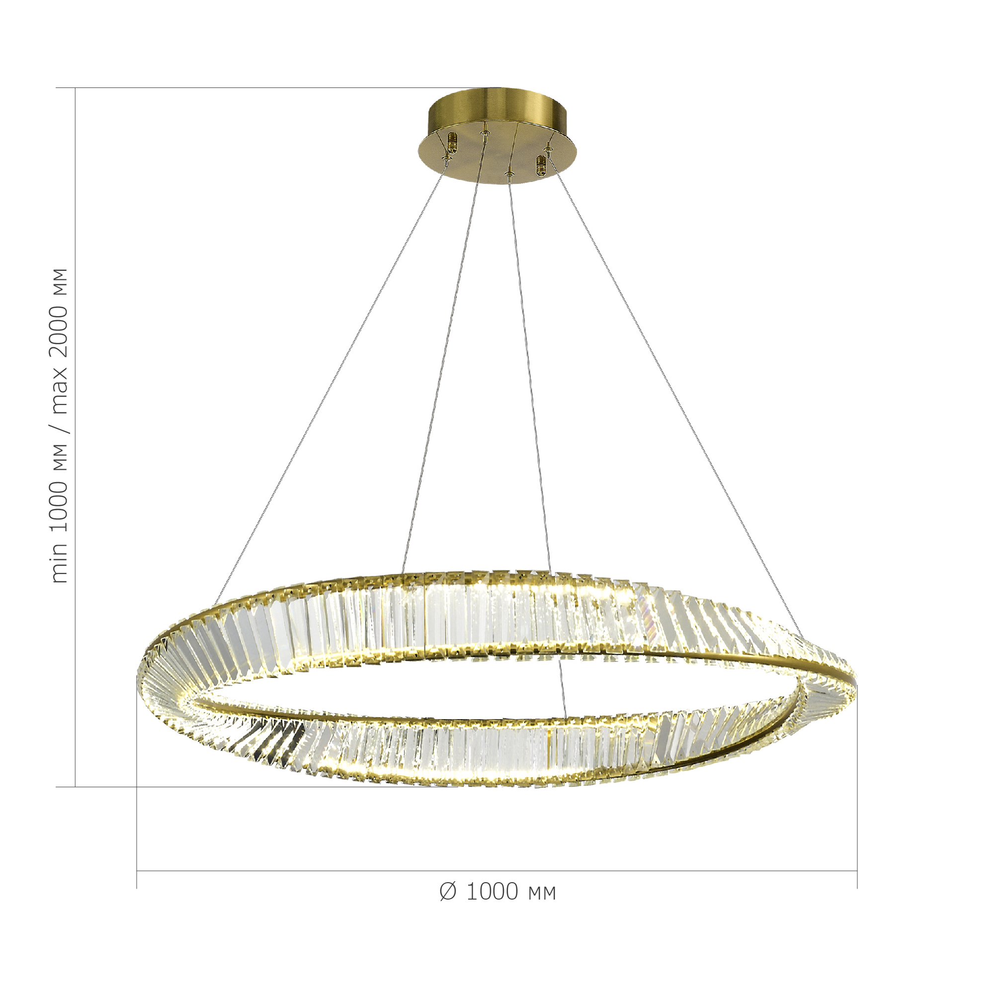 SL6204.321.01 Светильник подвесной ST-Luce Латунь/Прозрачный LED 1*58W 4000K РИТОРТО