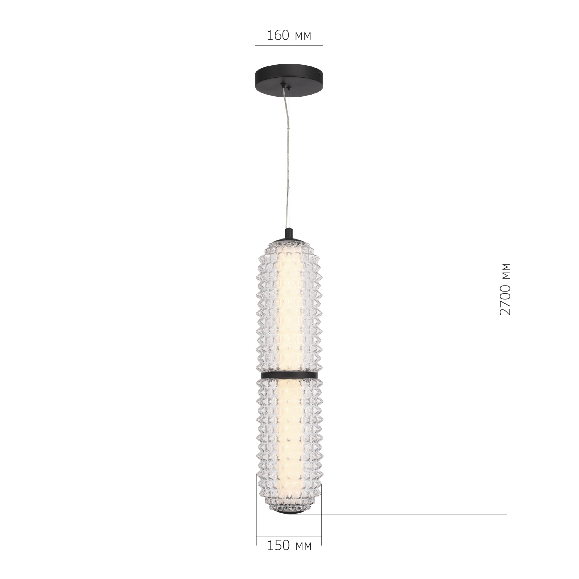 SL6144.403.01 Светильник подвесной ST-Luce черный/прозрачный LED 1*22W 4000K САГУАРО