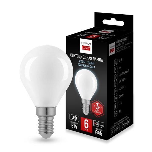 Светодиодная лампа E14 мощность 6W 4200K White от ImperiumLoft 243945-26