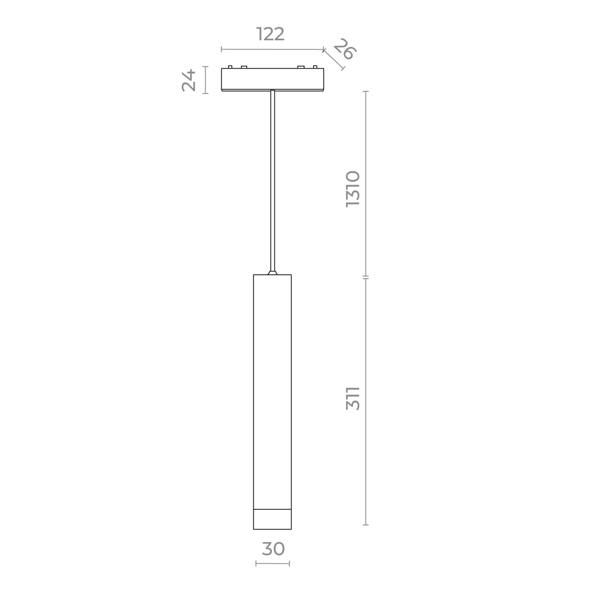 ST680.543.07 Магнитный трековый светильник Белый LED 1*7W 4000K 430Lm Ra>90 36° IP20 D30xH1650 48V СКАЙФЛЕТ