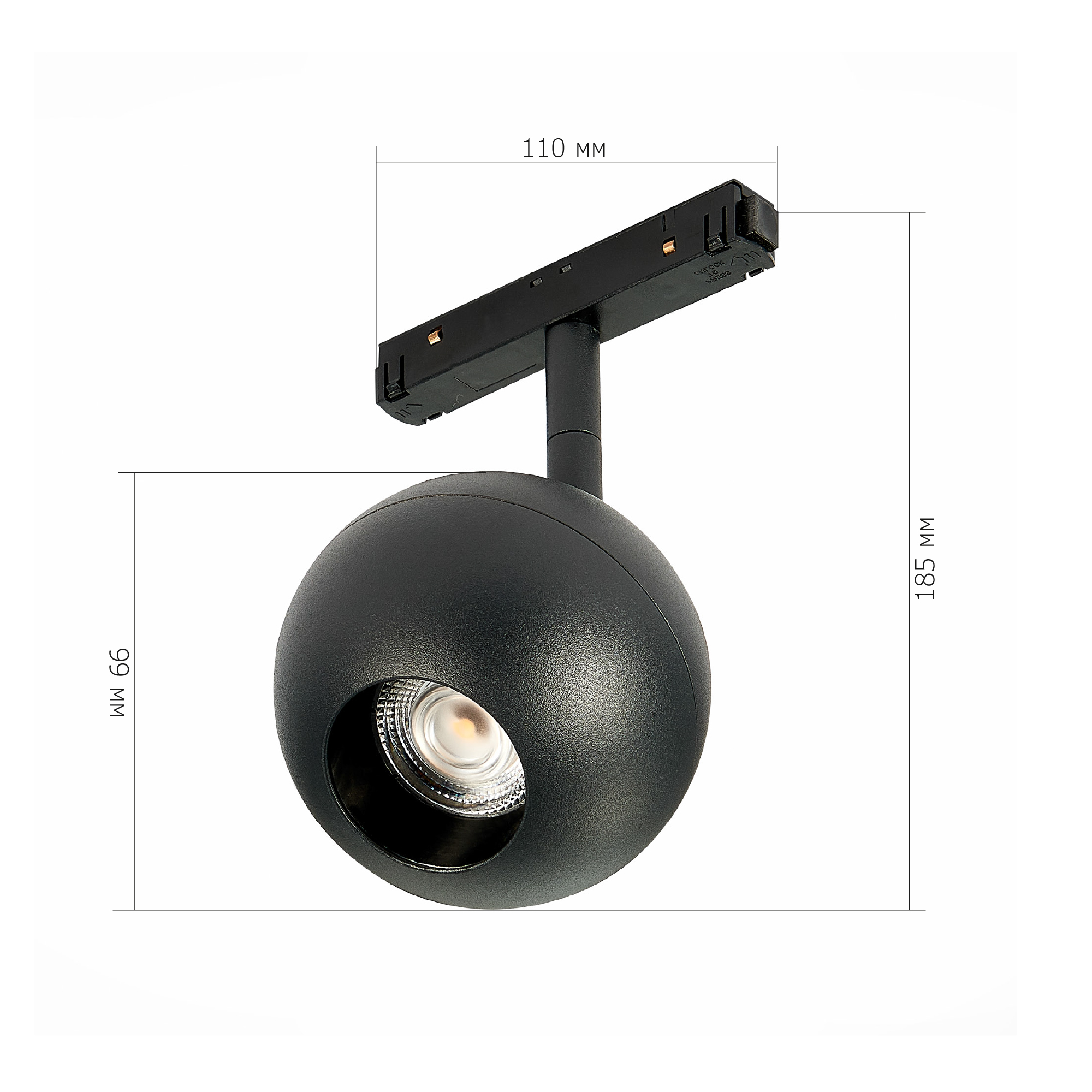 ST354.436.12 Магнитный трековый светильник Черный LED 1*12W 3000K 680Lm Ra>80 36° IP20 L120xW100xH19 СКАЙЛАЙН 48V
