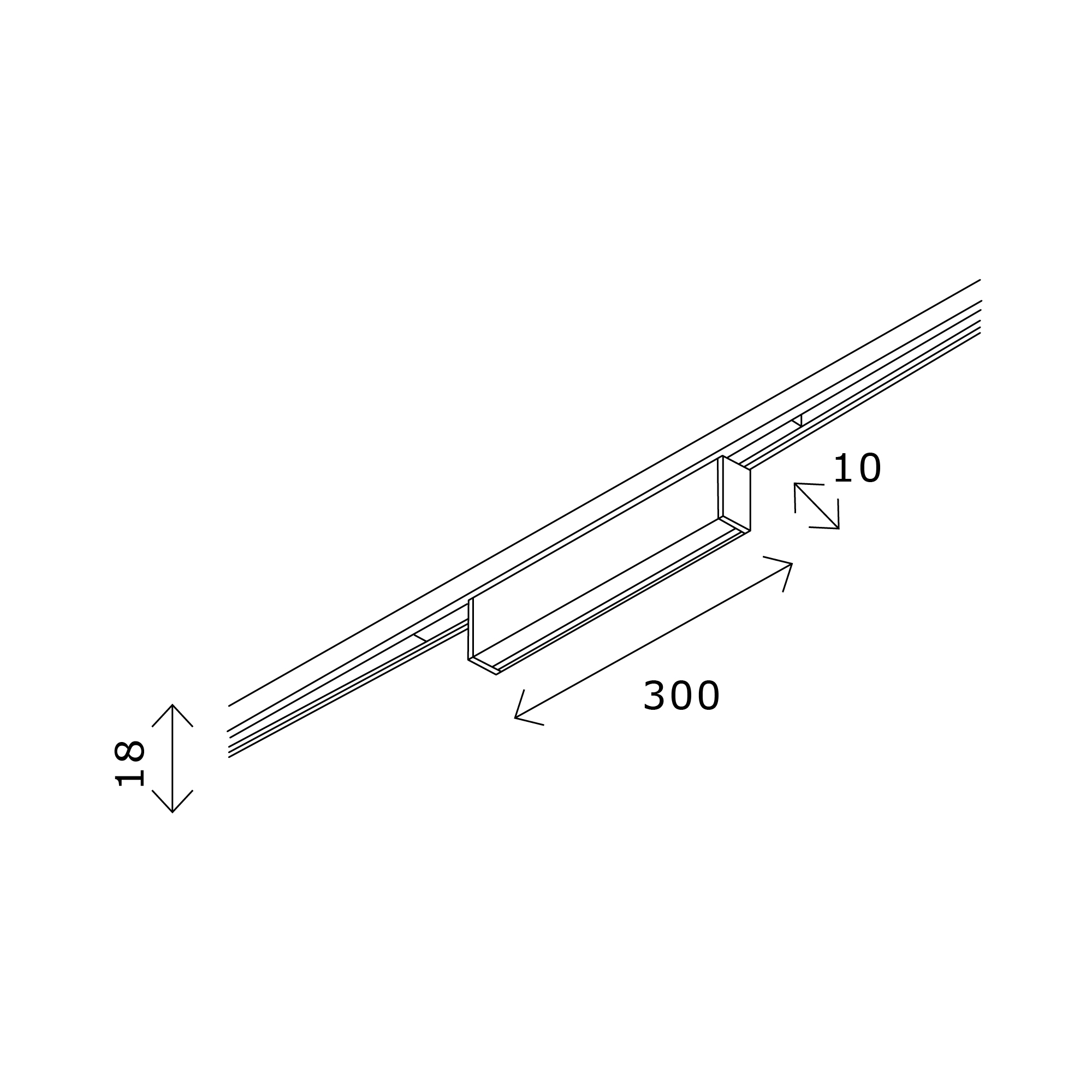 ST665.446.08 Магнитный трековый светильник Черный LED 1*8W 4000K 250Lm Ra>80 100° IP20 L300xW10xH18 СУПЕР5