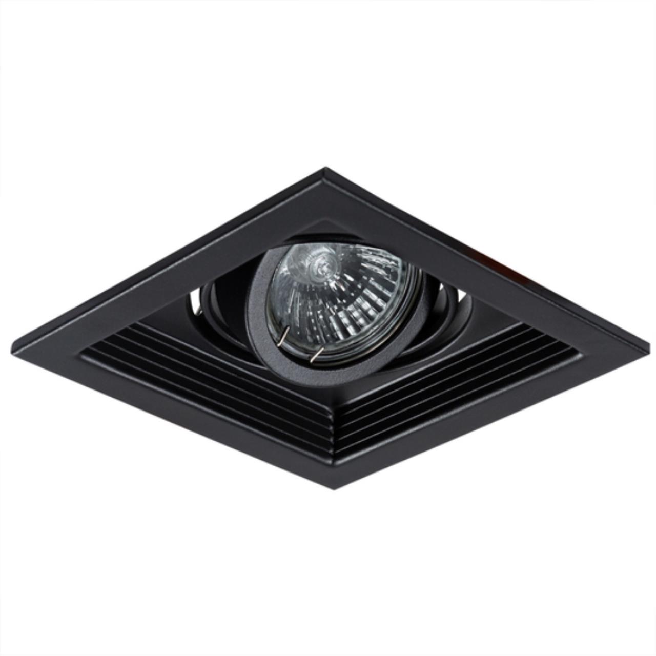 Точечный встраиваемый светильник Arte lamp A6661PL-1BK Светильник потолочный встраиваемый CANIS для MR16 130x130x45мм черный IP20 монтаж 102x102мм