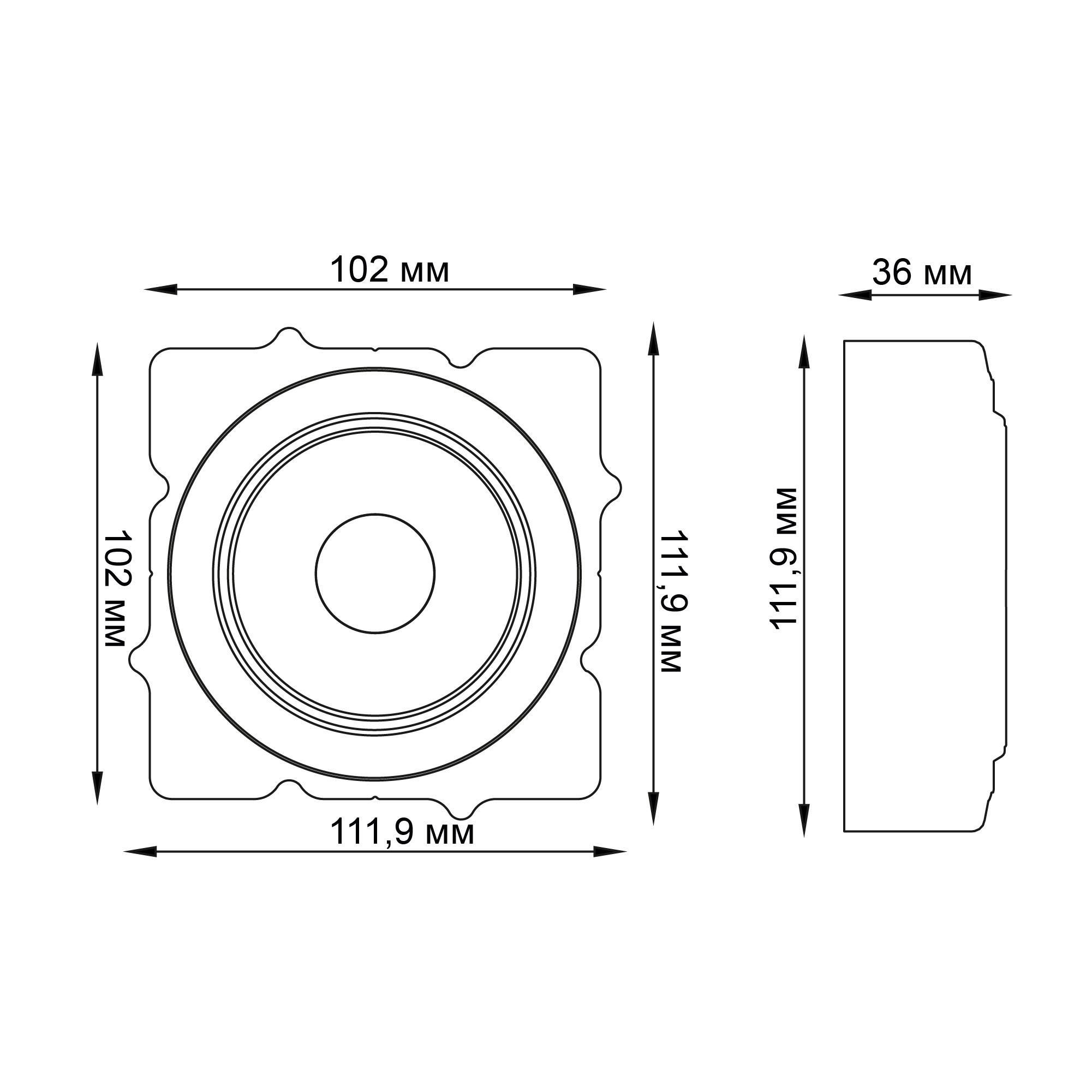 ST753.438.07 Св-к встр. светодиодный в натяжной ПВХ потолок Черный LED 1*7W 3000K 560Lm Ra80 60° Встраиваемые светильники