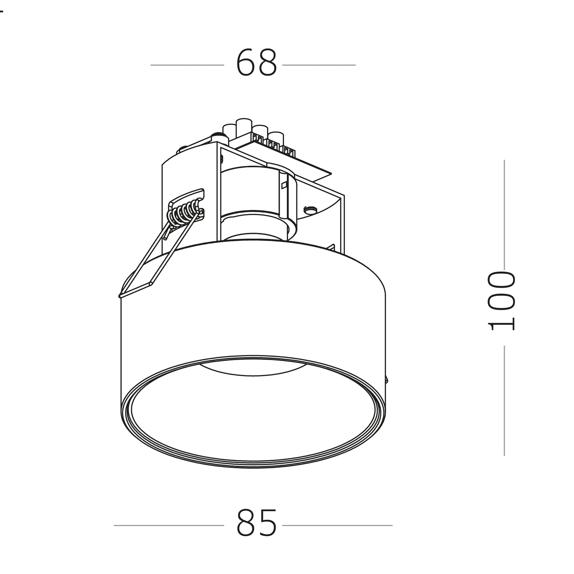 ST260.508.01 Св-к встр. Белый GU10 1*50W IP20 D85xH104 220V Без ламп Накладные светильники