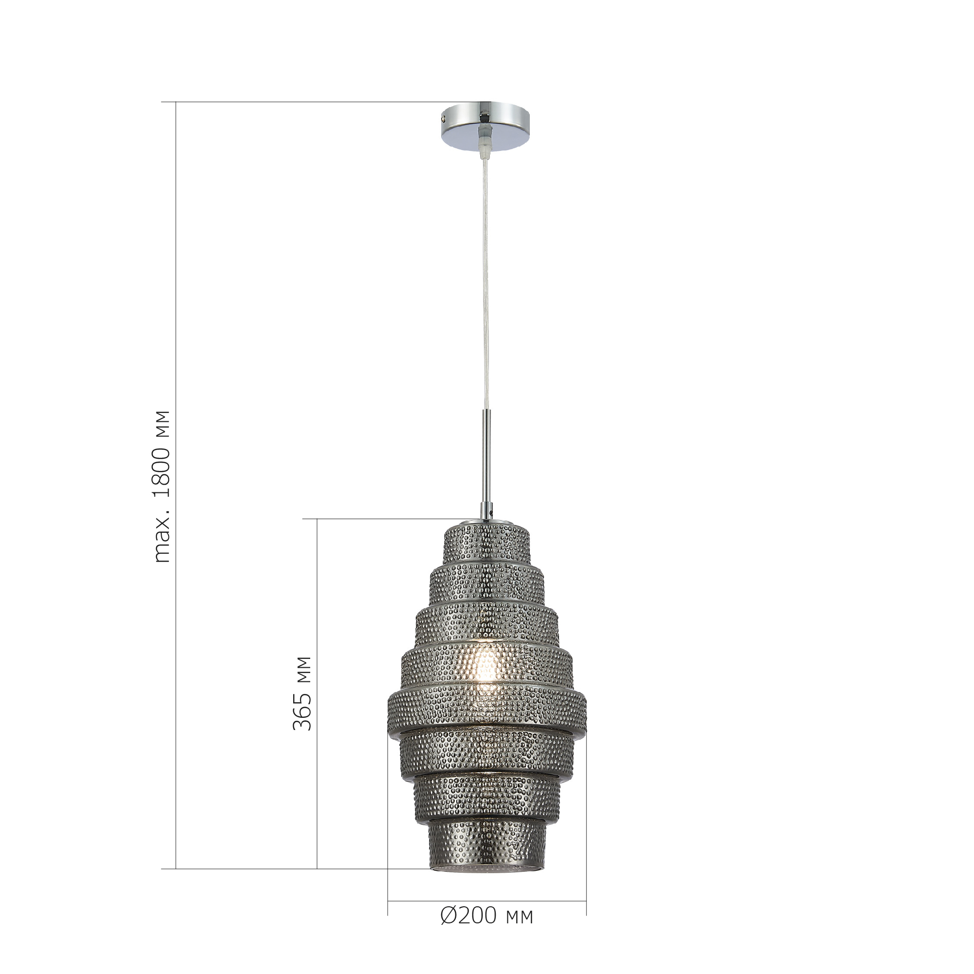 SL1001.103.01 Подвес ST-Luce Хром/Дымчатый E27 1*40W РЕКСИТ