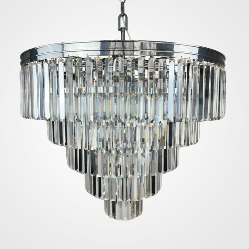 Подвесная люстра RH 1920s Odeon Clear Glass Fringe Chandelier D80 chrome 228793-22
