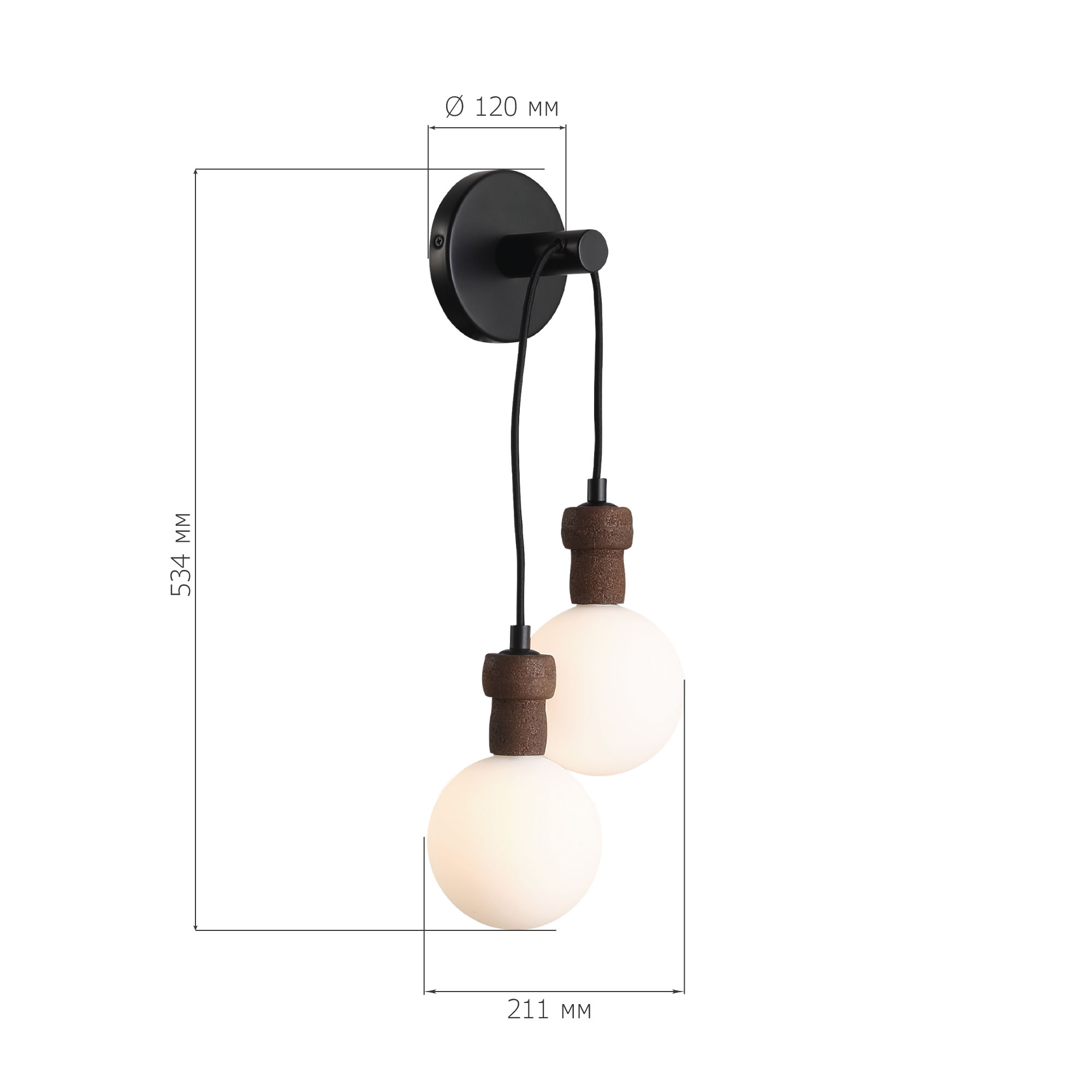 SL6226.411.02 Светильник настенный ST-Luce Черный/Белый G9 2*5W 4000K КОРК