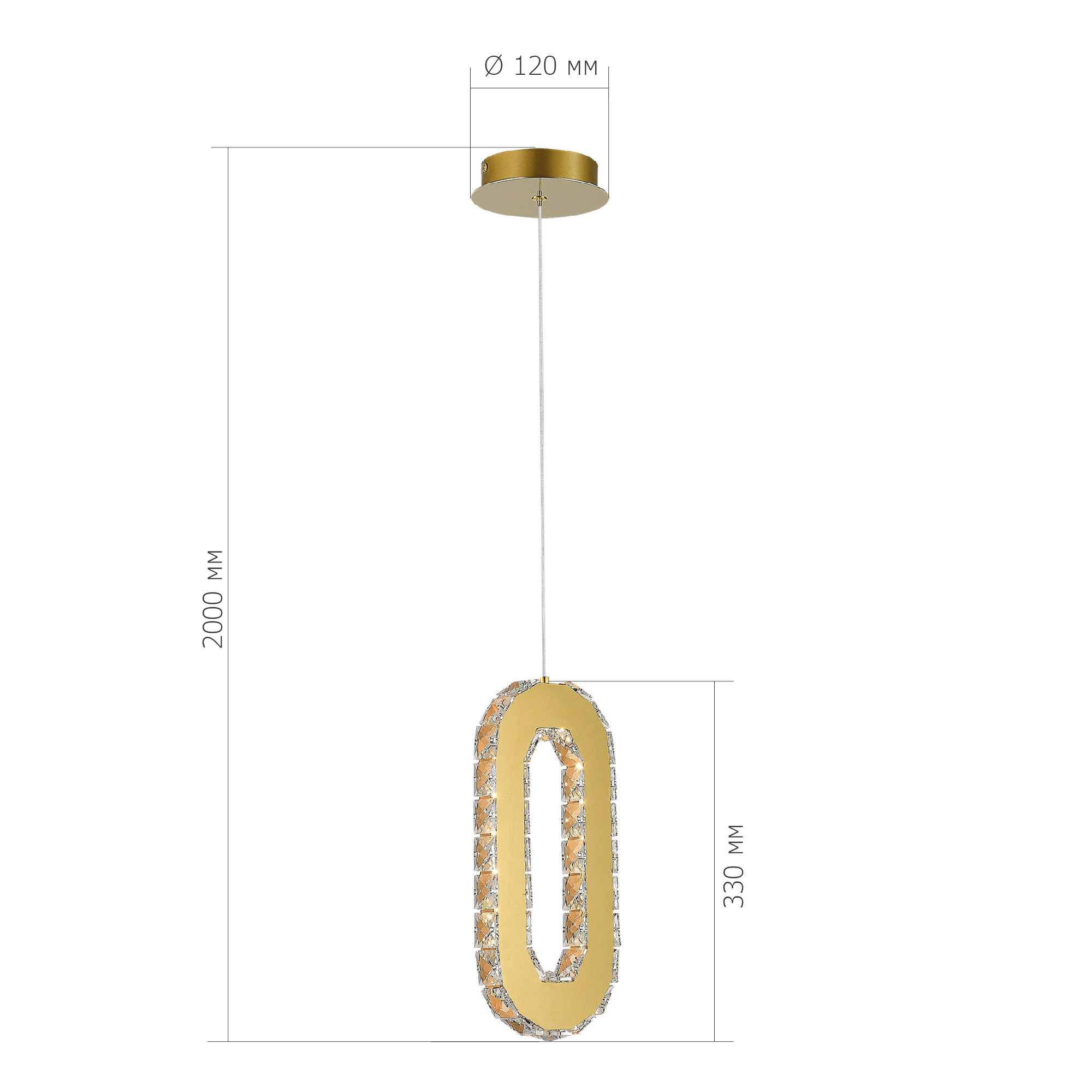 SL6506.203.01 Светильник подвесной ST-Luce Золотистый/Золотистый, Прозрачный LED 1*9W 3000K ЛУНГО