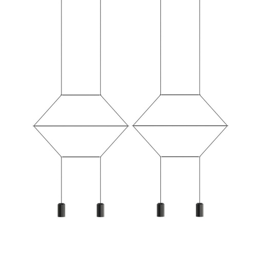 Подвесной светильник Via Wireflow polyhedral 4 Lineal Pendant Light 144326-22