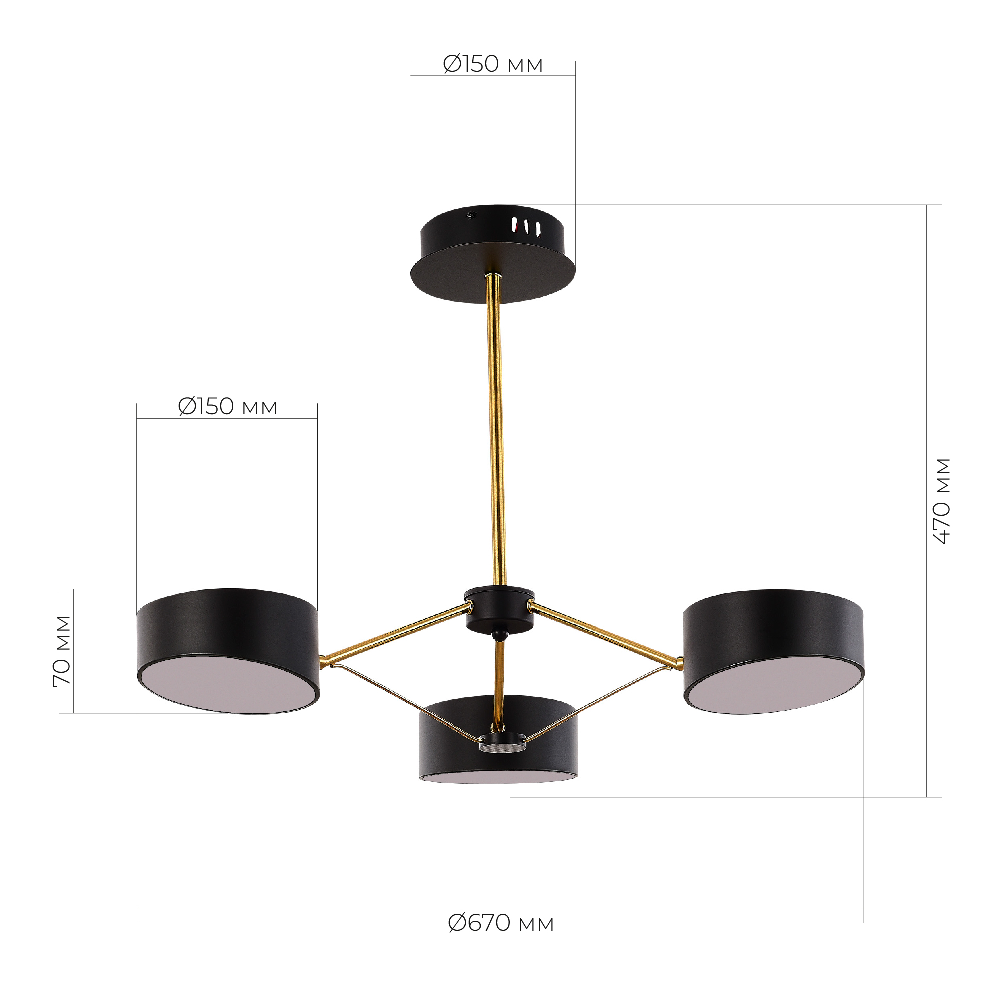 SLE6005-402-03 Светильник потолочный Черный, Золотистый/Черный LED 3*10W ВАЛЛЕ