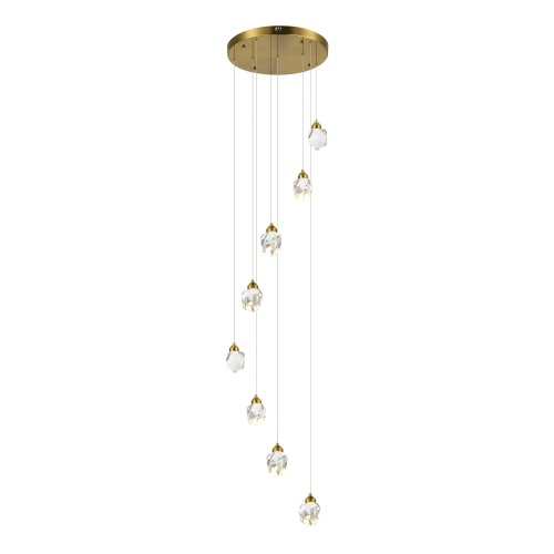 SL6114.203.08 Светильник подвесной ST-Luce Золотистый/Прозрачный LED 8*3W 3000K КАСКАТО