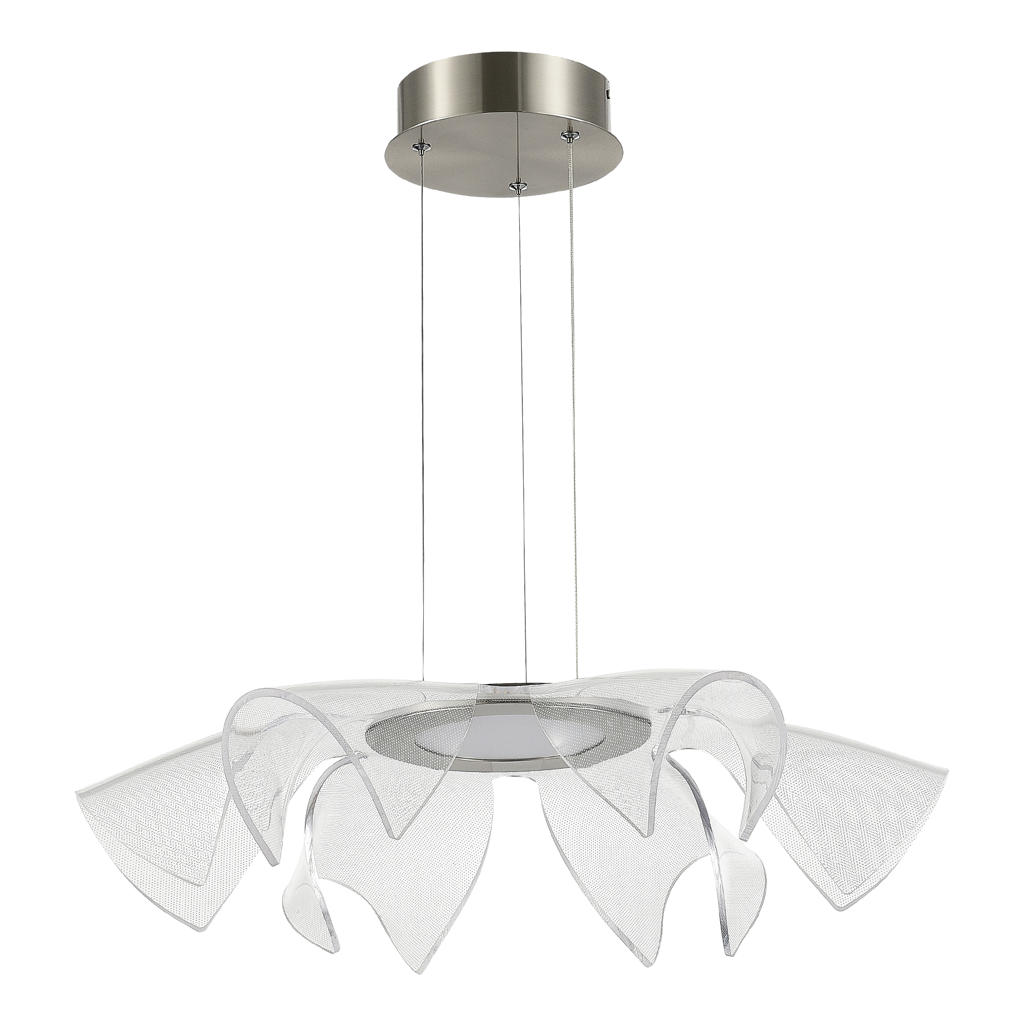 SL6235.103.20 Светильник подвесной ST-Luce Никель/Прозрачный LED 1*20W 4000K ФИЕРА