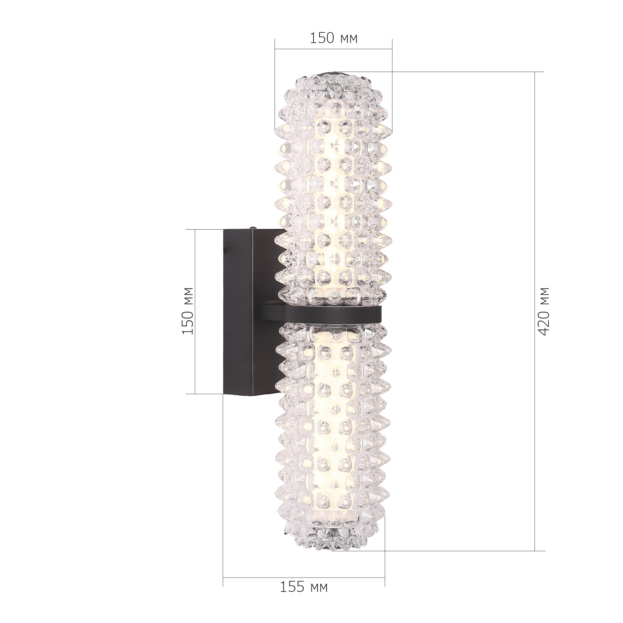 SL6144.401.01 Светильник настенный ST-Luce черный/прозрачный LED 1*11W 4000K САГУАРО