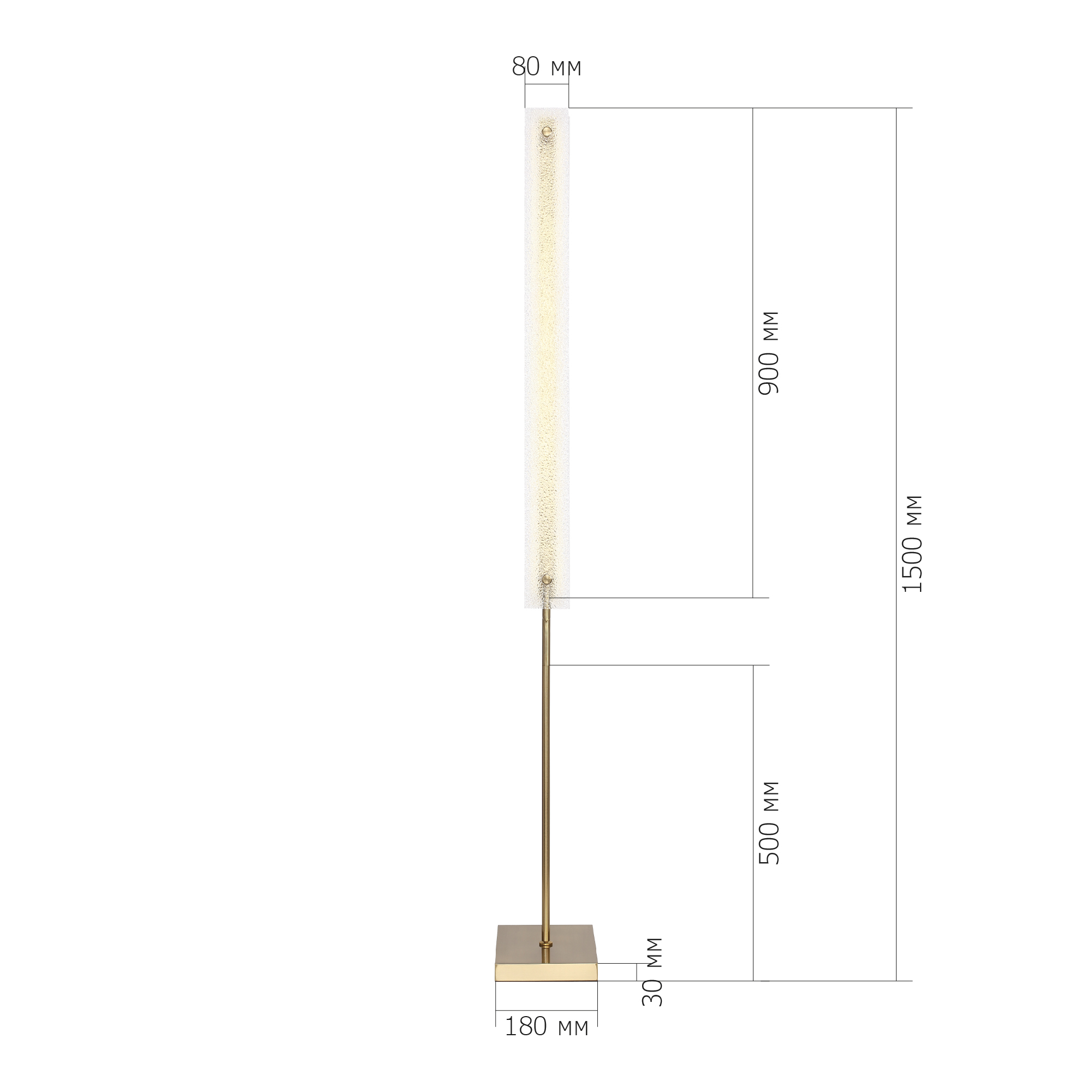 SL6245.205.01 Светильник напольный ST-Luce золотистый/Прозрачный LED 1*20W 4000K ФЭГИ