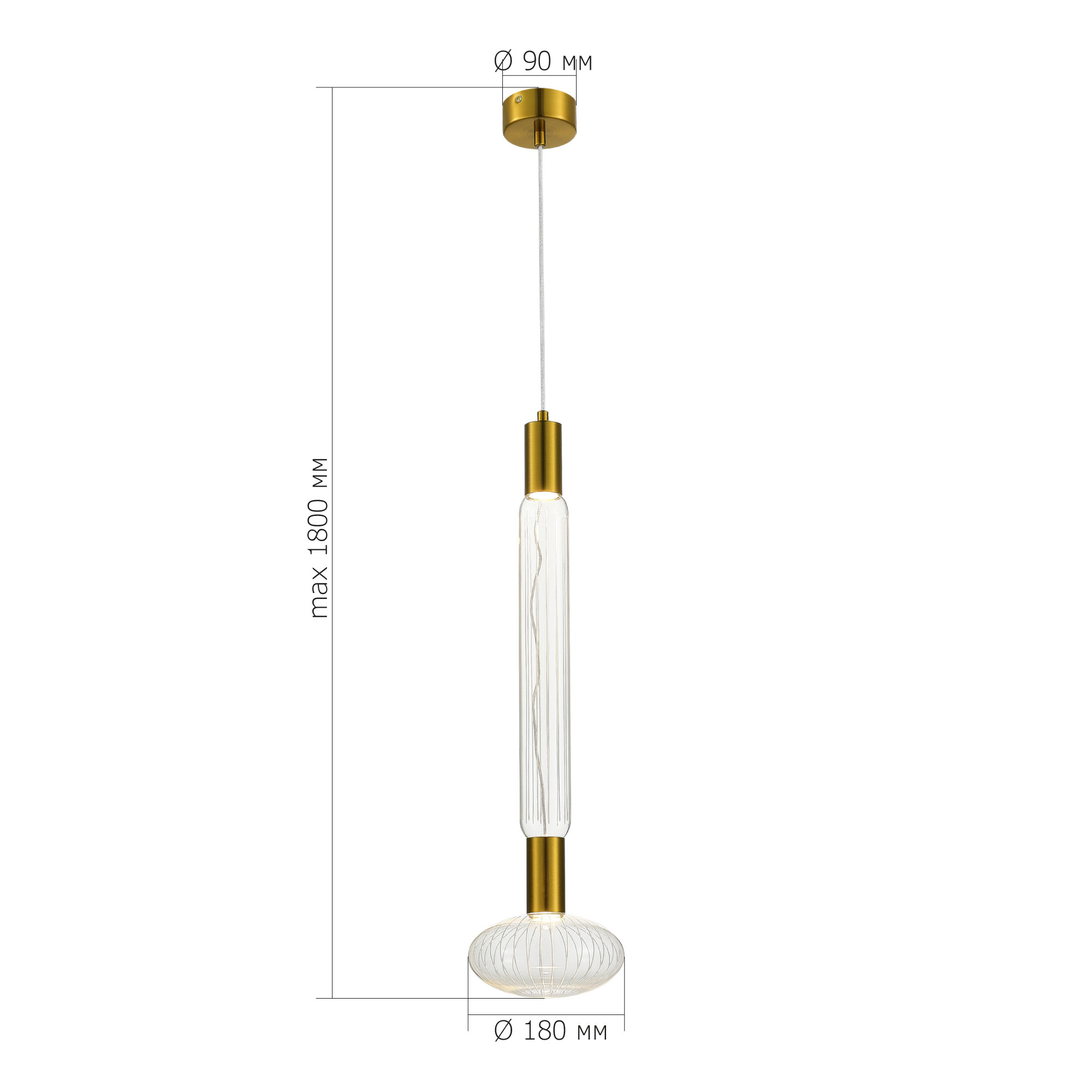 SL6117.213.02 Светильник подвесной ST-Luce Латунь/Золотой, Прозрачный LED 2*3W 3000K ТАККЕ