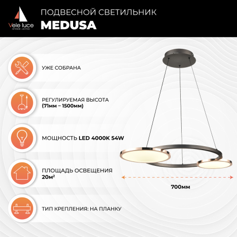 Подвесной светильник Vele Luce Medusa VL7272P02