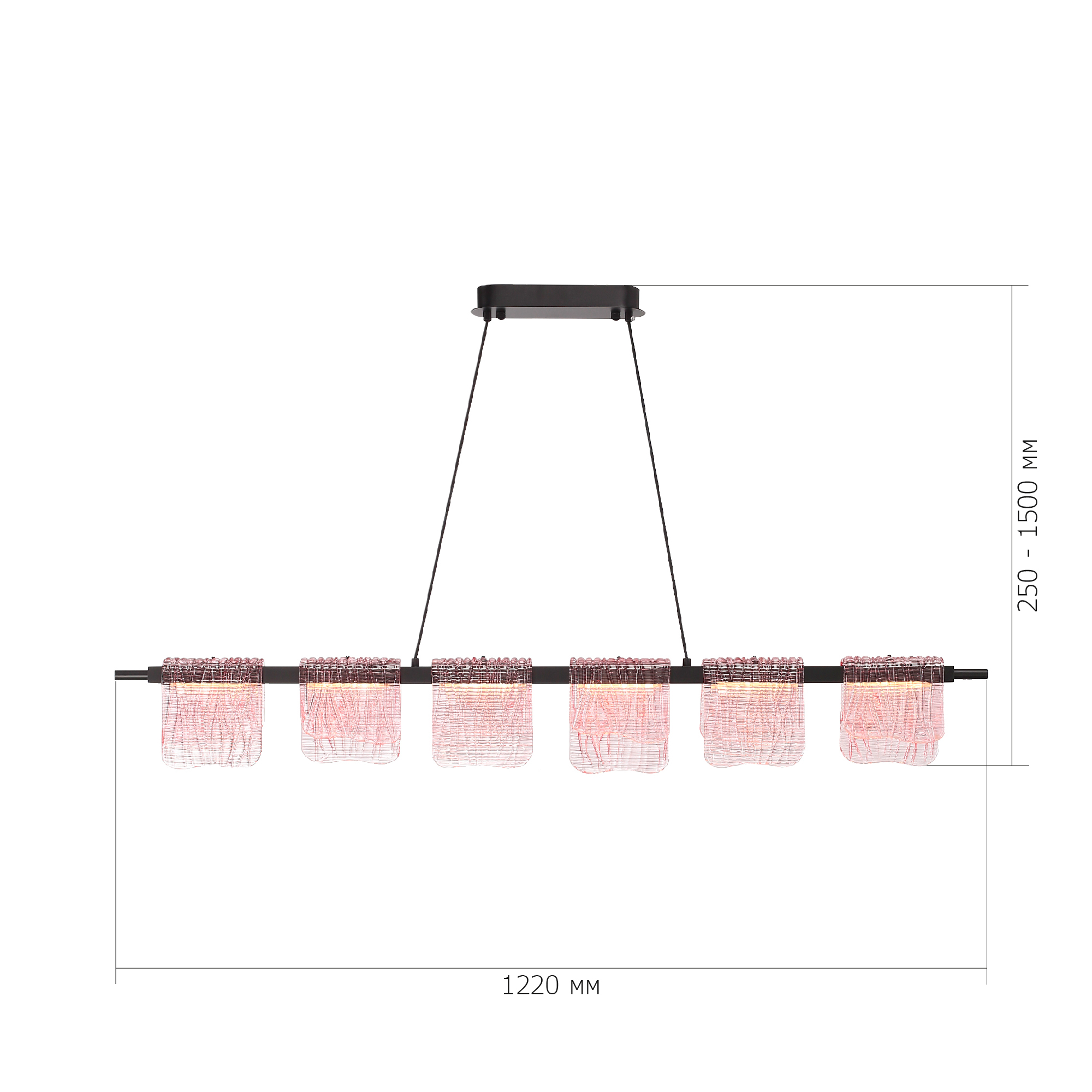 SL6021.403.36 Светильник подвесной ST-Luce черный/розовый LED 1*36W 3000K ВУАЛЬ