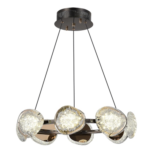 SL6018.203.64 Светильник подвесной ST-Luce черный/ золотистый / прозрачный LED 1*64W 4000K МИСТЕРИ