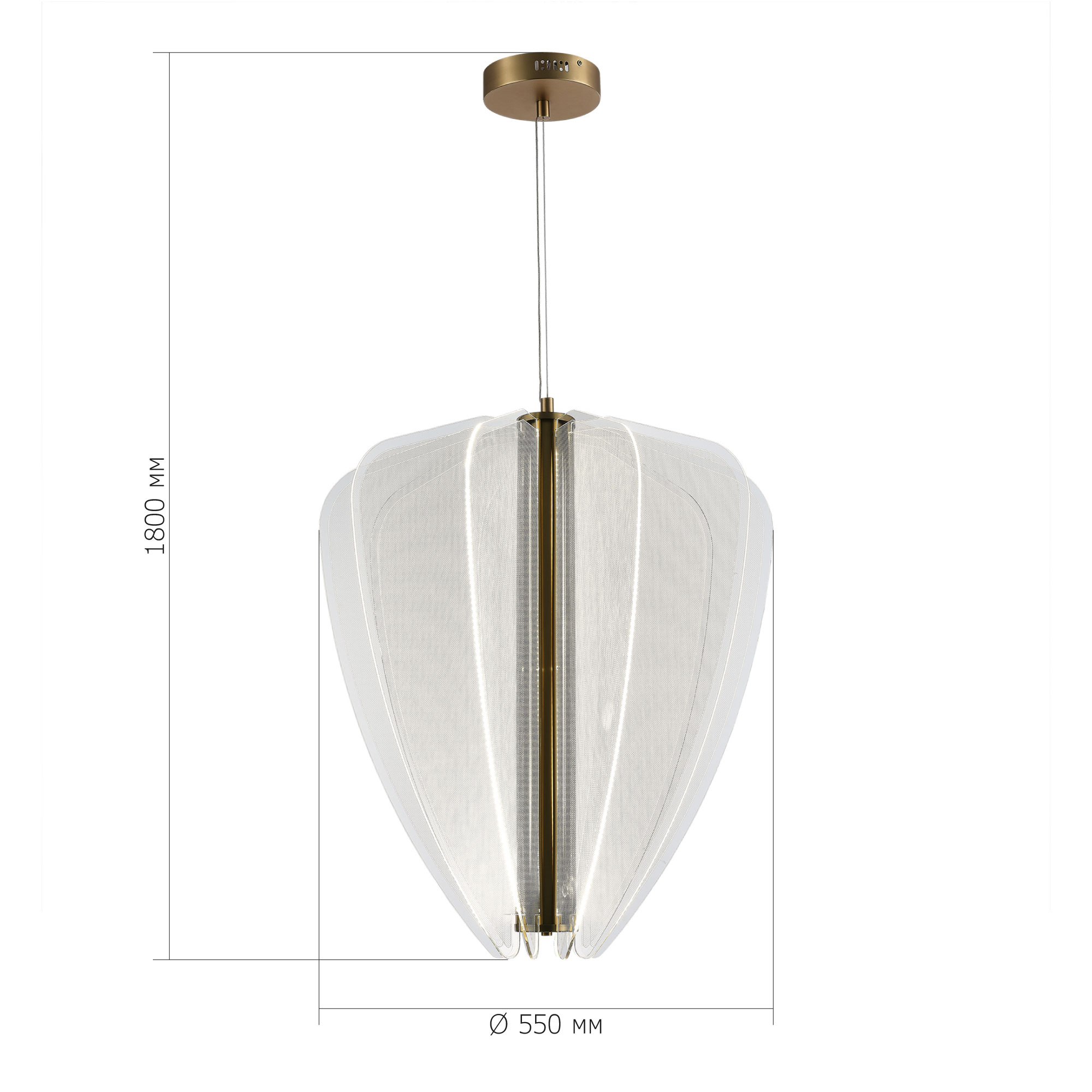 SL6509.213.01 Светильник подвесной ST-Luce Золотистый/Прозрачный LED 1*75W 4000K ФЕЗАЛЕ