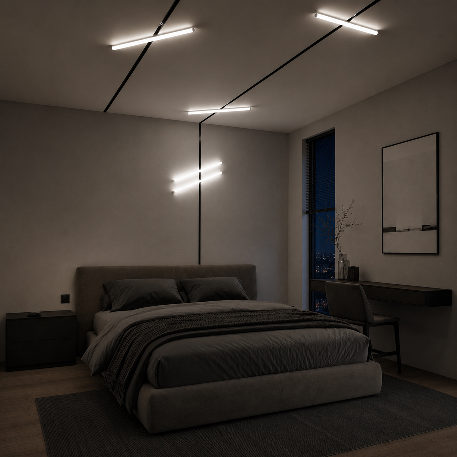 ST803.436.10 Магнитный трековый светильник Черный LED 1*10W 3000K 1 200Lm Ra>90 120° IP20 L604xW28xH СКАЙЛАЙН 48V