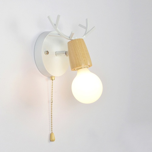 Бра с рожками DEER A SWITCH White/Light wood 204237-26