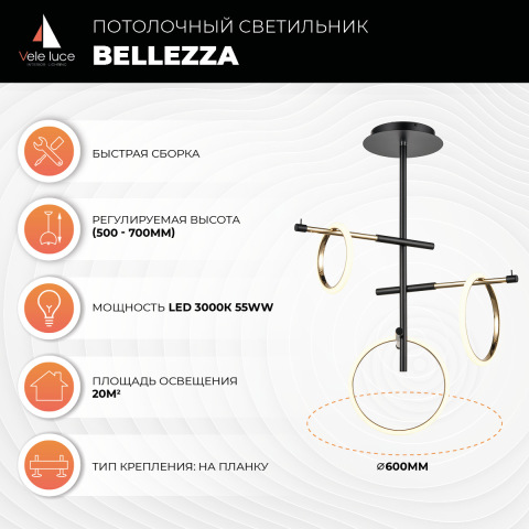 Потолочный светильник Vele Luce Bellezza VL7262L03