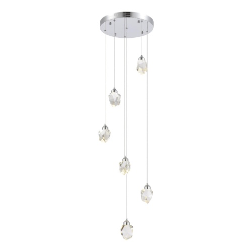 SL6114.103.06 Светильник подвесной ST-Luce Хром/Прозрачный LED 6*3W 3000K КАСКАТО