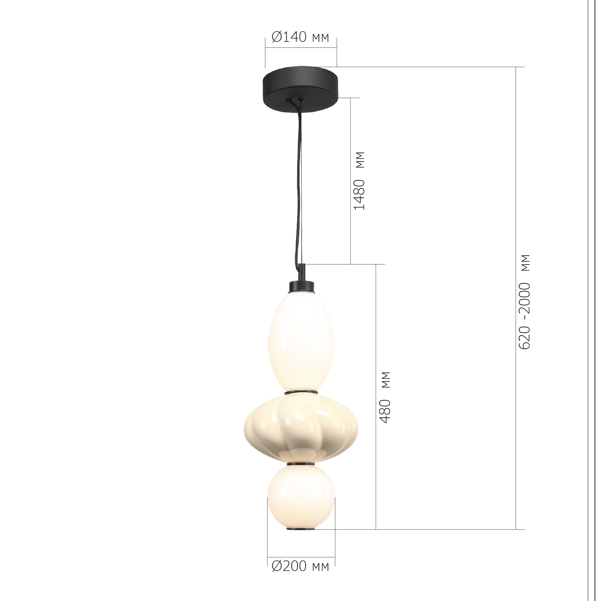 SL6134.413.01 Светильник подвесной ST-Luce черный/желтый, опаловый LED 1*18W 3000K ФЛОРЕНТИНИ