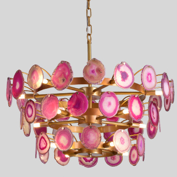 Подвесная люстра Agate Burst Chandelier 3 Round pink D70 74967-22