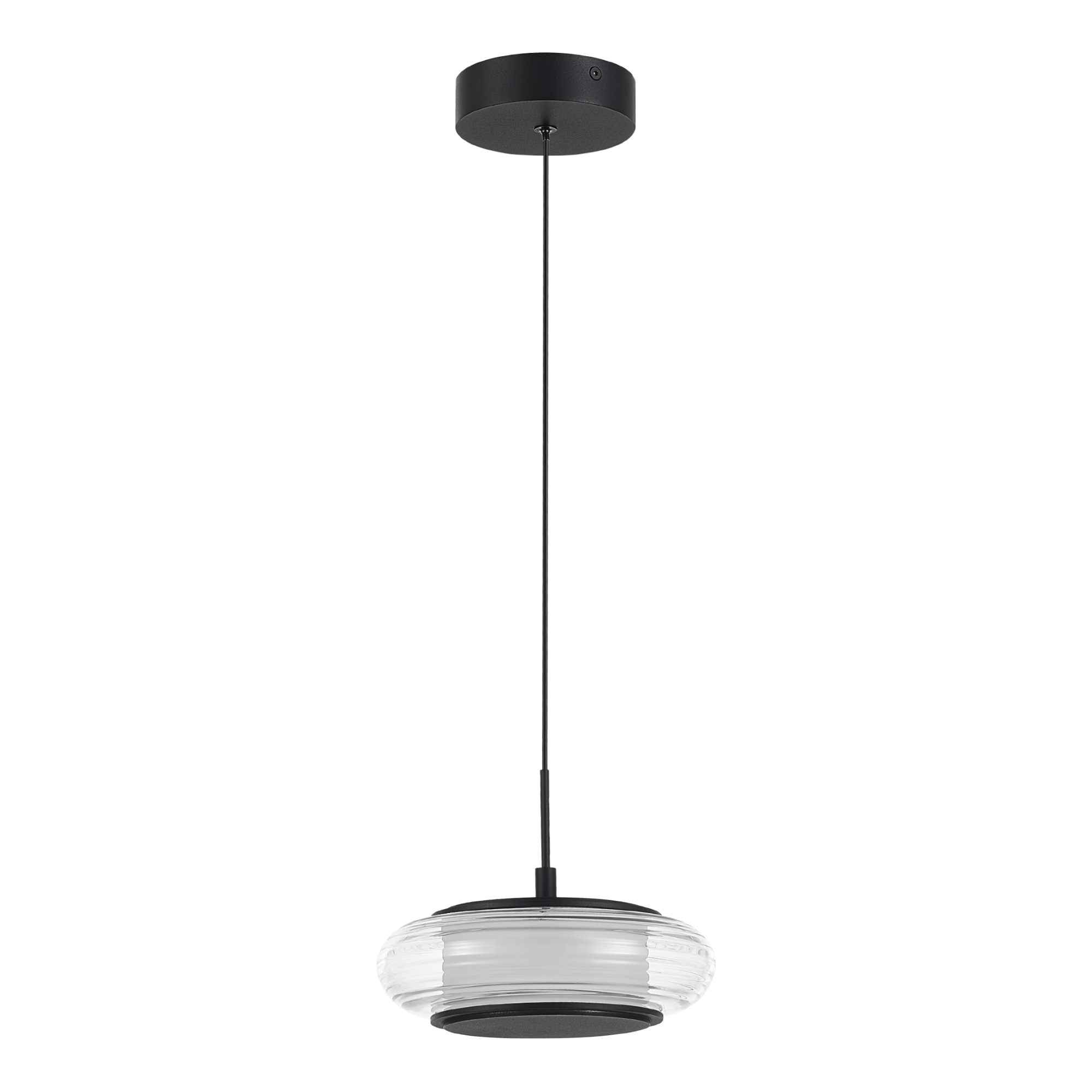 SL6239.403.01 Светильник подвесной ST-Luce черный/прозрачный LED 1*7W 3000K ФРИТЕЛЛА