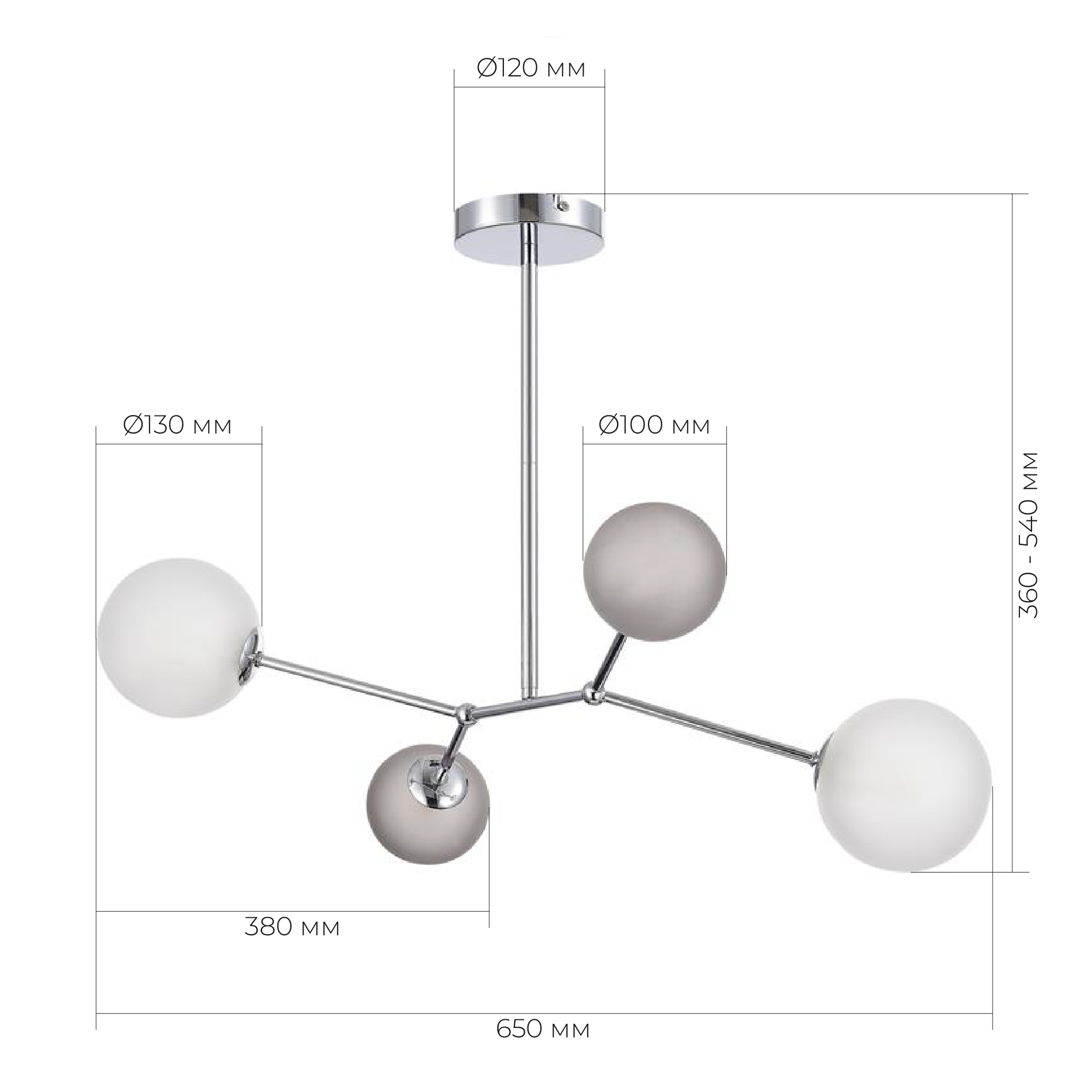 SLE1107-103-04 Светильник подвесной Хром/Белый, Серый G9 LED 4*5W 4000K МАЛЬТЕ