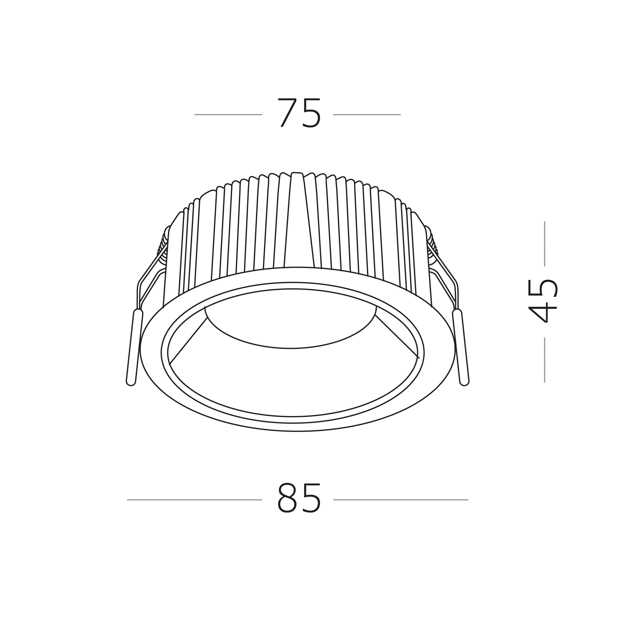 ST755.438.07 Св-к встр. Черный LED 1*7W 3000K 630Lm Ra80 120° IP20 D85xH45 100-240V Встраиваемые светильники