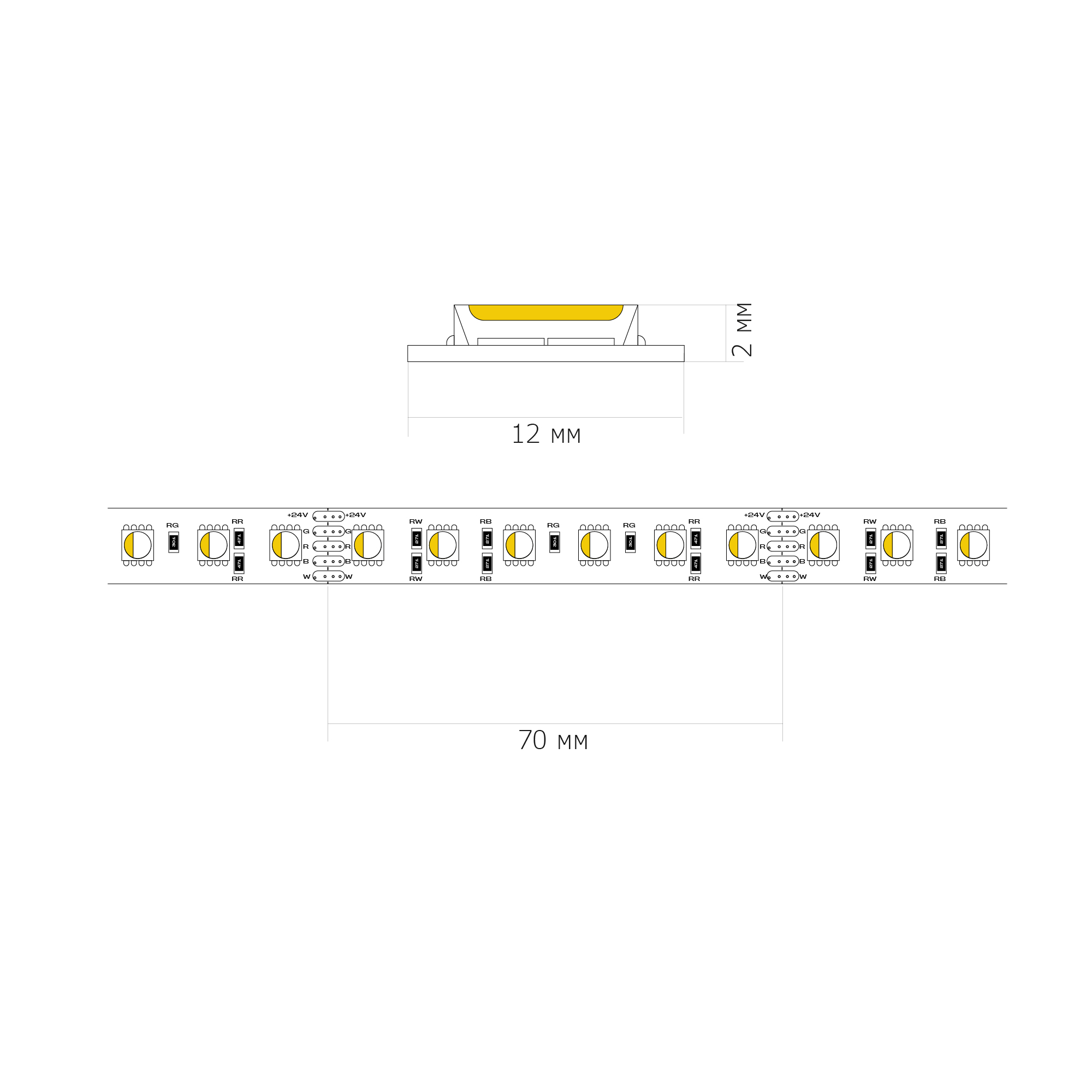 ST1005.318.20RGBW.1 Светодиодная лента 18Вт/м (сум.) 3000К 105Лм/м (для бел.) Ra90 IP20 L5000xW12 24 Светодиодные ленты