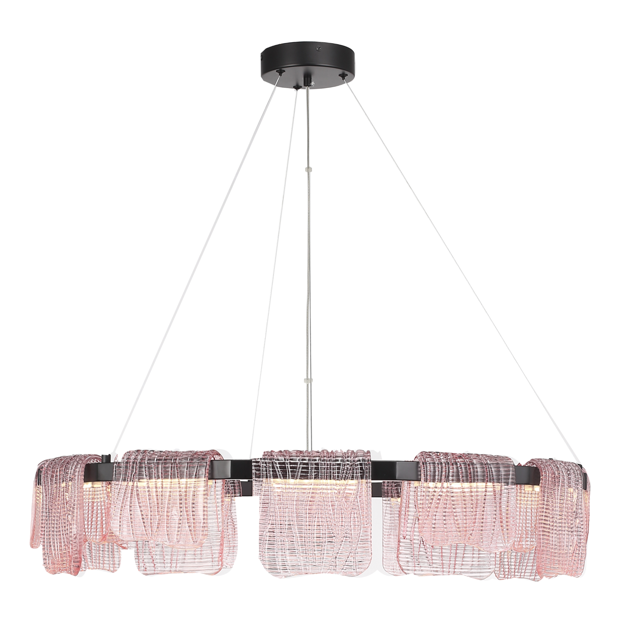 SL6021.403.66 Светильник подвесной ST-Luce черный/розовый LED 1*66W 3000K ВУАЛЬ