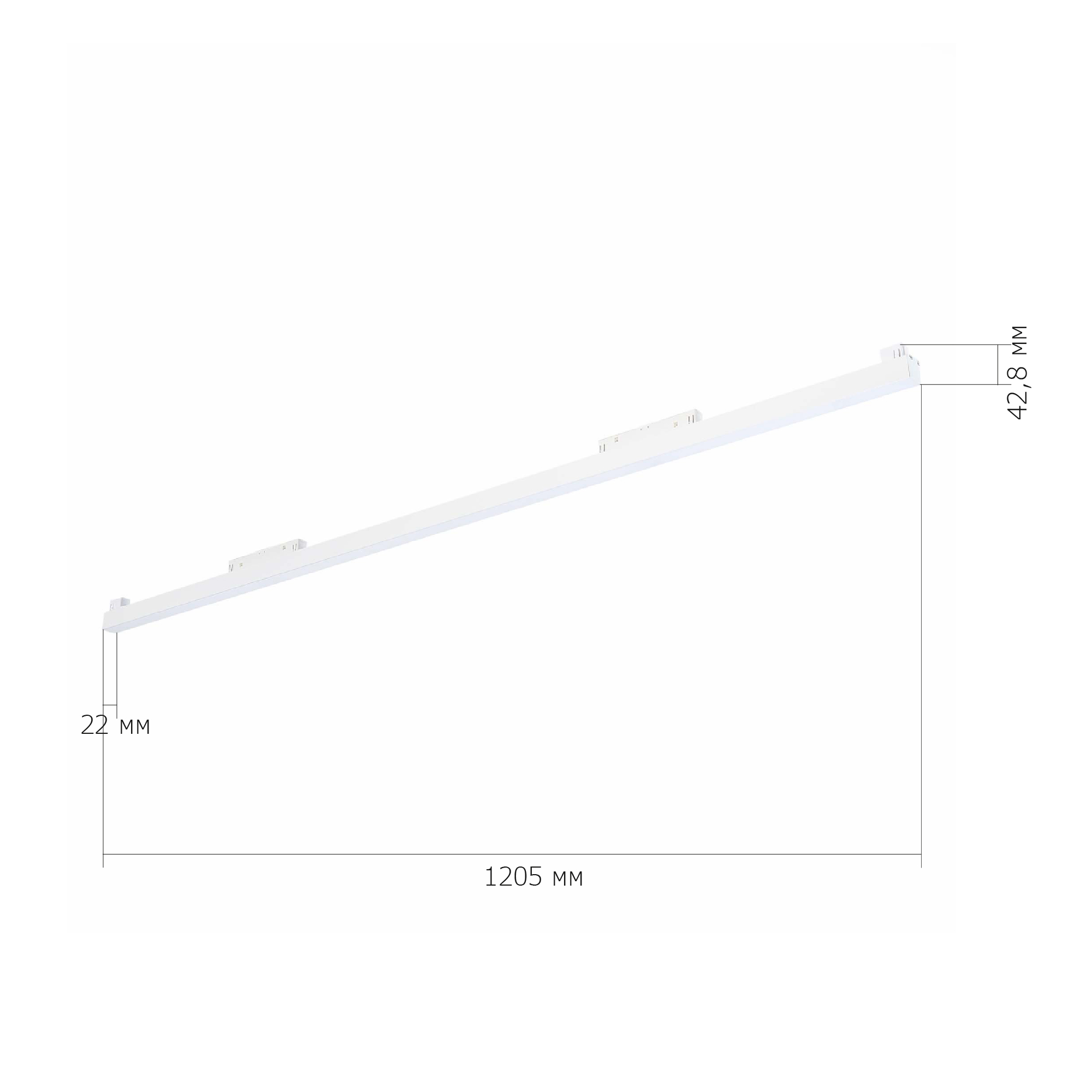 ST360.536.40 Магнитный трековый светильник Белый LED 1*40W 3000K 2 600Lm Ra>90 120 IP20 L1 206xW22xH СКАЙЛАЙН 48V
