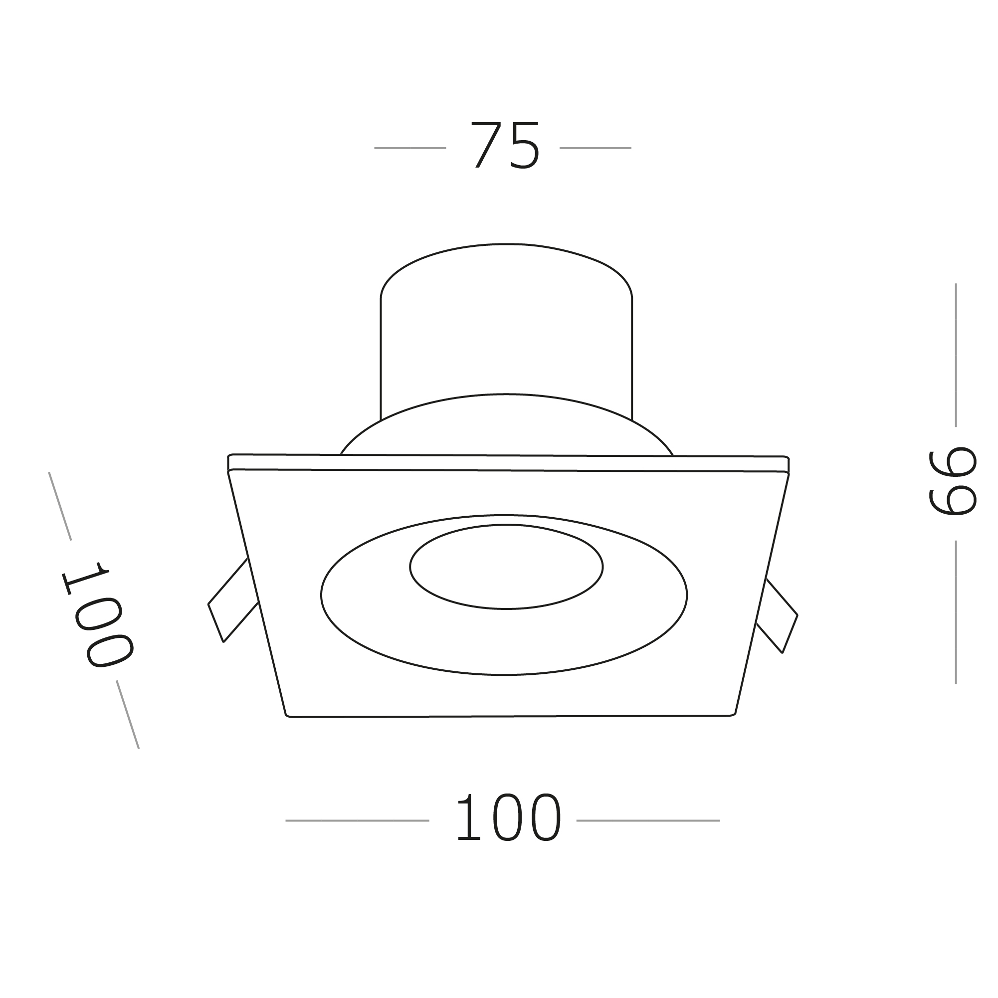 ST259.448.10 Св-к встр. Черный LED 1*10W 4000K 700Lm Ra>90 60° IP44 L100xW100xH66 85-265V Встраиваемые светильники