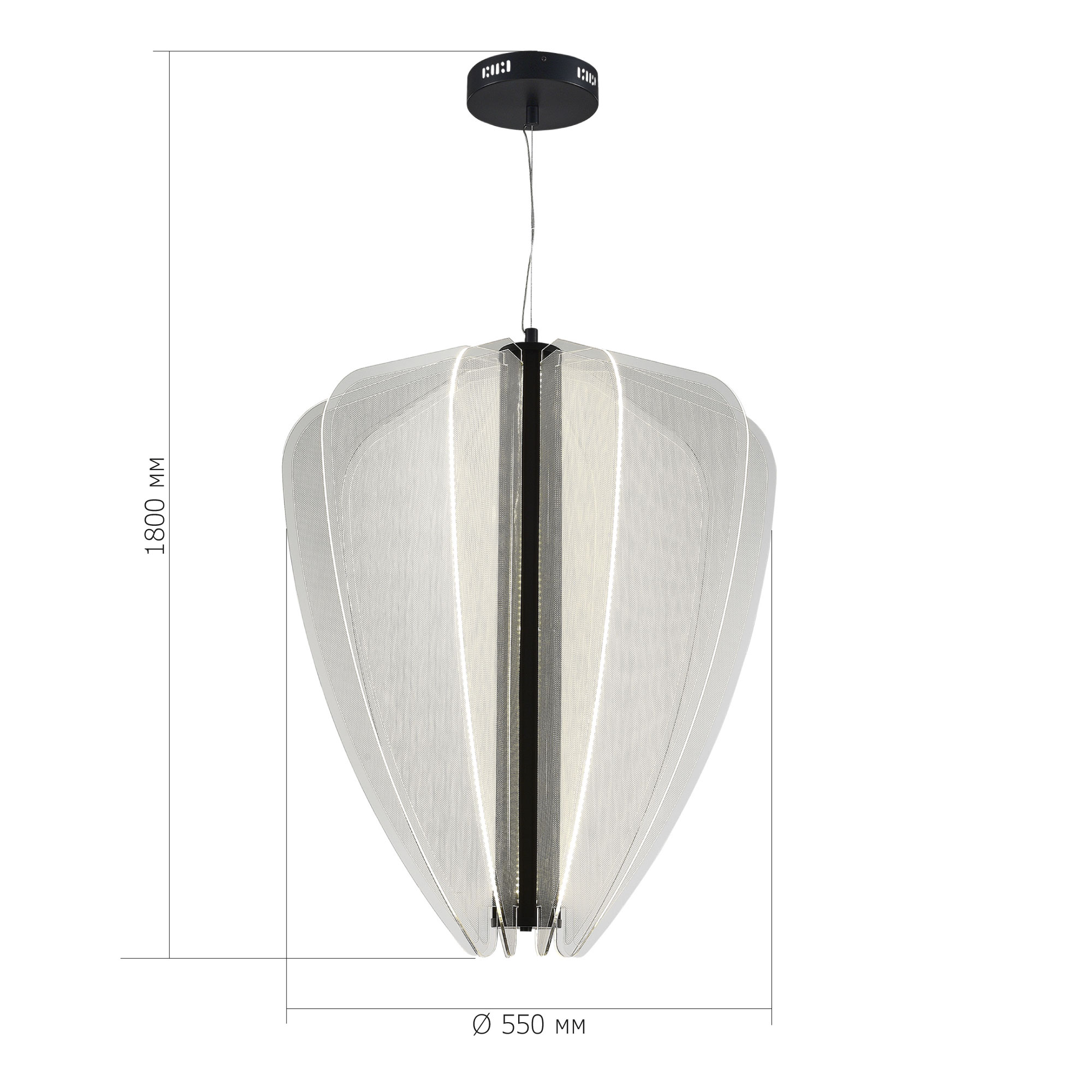 SL6509.413.01 Светильник подвесной ST-Luce Черный/Прозрачный LED 1*75W 4000K ФЕЗАЛЕ