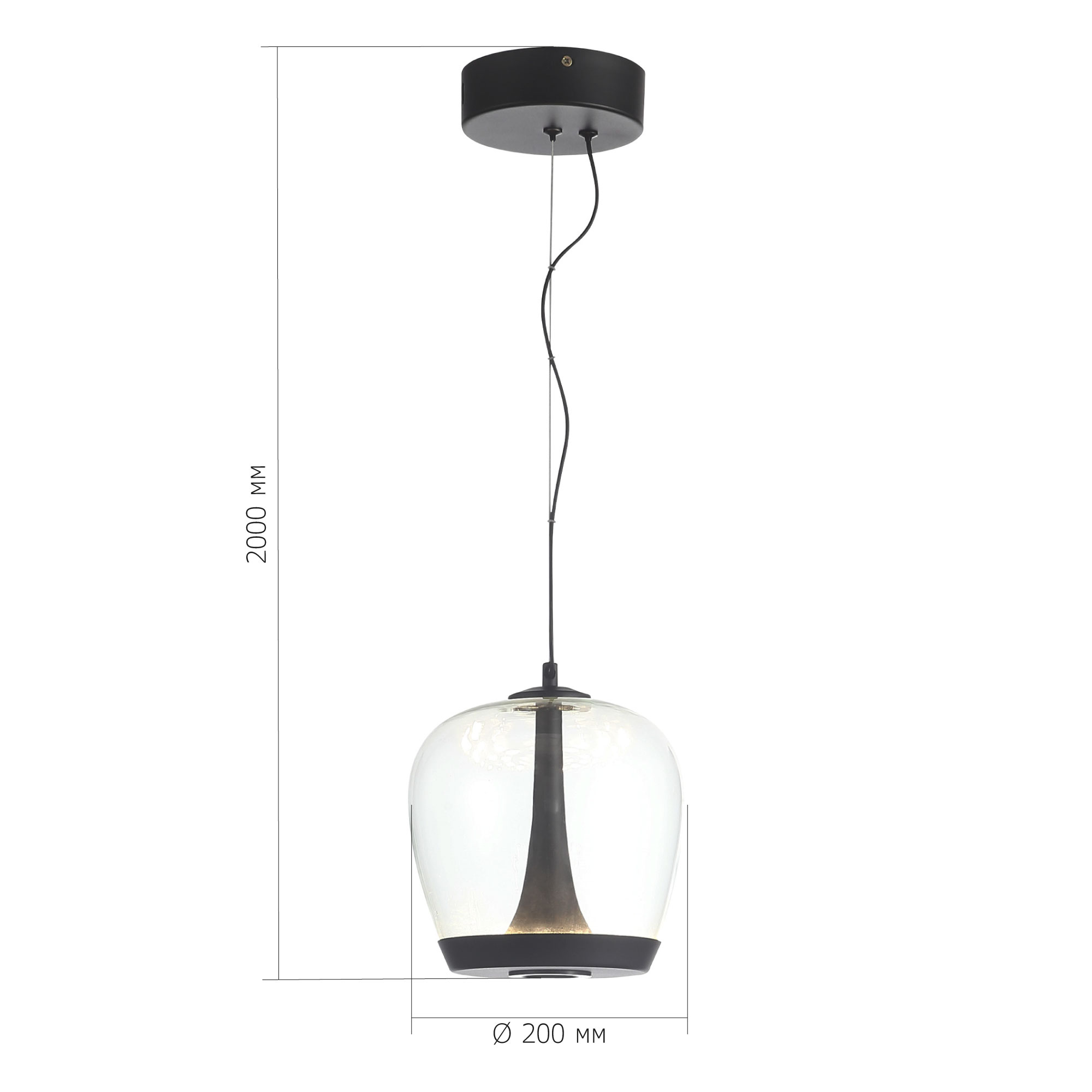 SL6014.423.01 Светильник подвесной ST-Luce Черный/Прозрачный, Черный LED 1*17W 3000K РИПЛ
