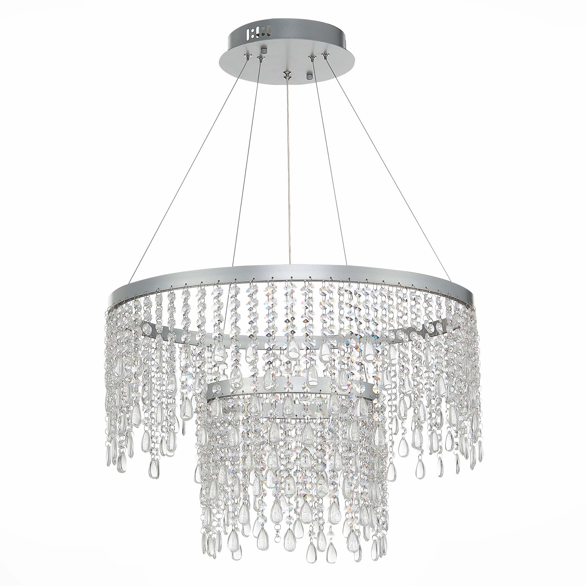 SL6201.103.55 Люстра подвесная ST-Luce Серебристый/Прозрачный LED 1*55W 3000K/4000K/6000K ВЕГА