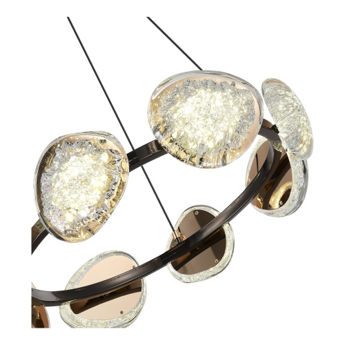 SL6018.203.64 Светильник подвесной ST-Luce черный/ золотистый / прозрачный LED 1*64W 4000K МИСТЕРИ