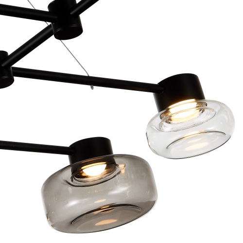 SL6005.403.08 Светильник подвесной ST-Luce Черный/Дымчатый, Прозрачный LED 8*3W 3000K ВАЛЛО
