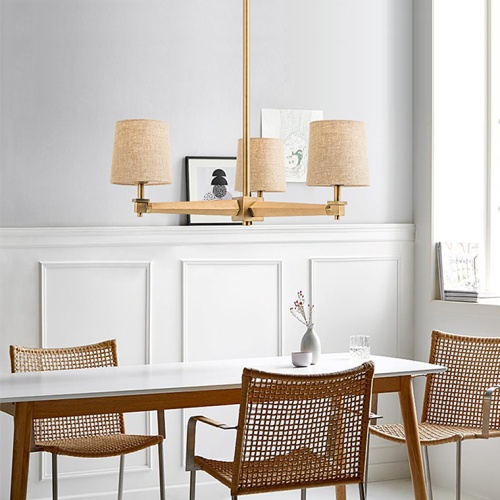 Люстра на штанге Jorgenson D70 Beige/Light wood 203577-26