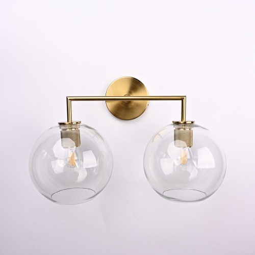 Бра RH Utilitaire Globe Shade Double Sconce Brass 123273-22