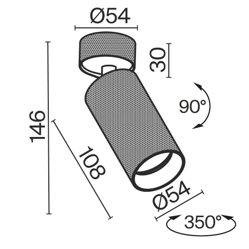 Потолочный светильник Technical C082CL-01-GU10-B