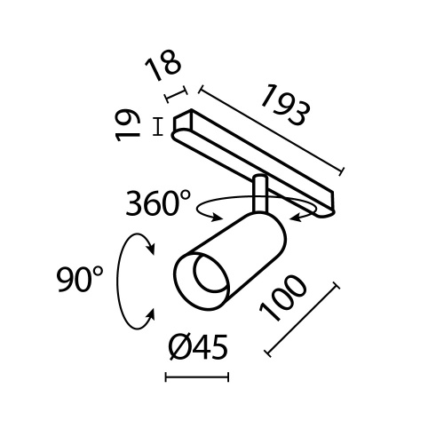 Трековый светильник Technical TR032-2-5W3K-M-BW