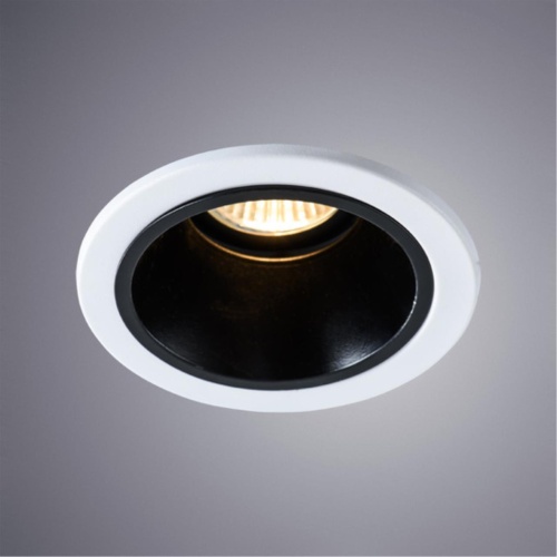 Точечный встраиваемый светильник Arte lamp A6663PL-1BK Светильник потолочный встраиваемый TAURUS для MR16 Ø110x50мм черный+белый IP20 монтаж Ø90мм