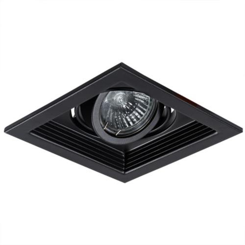 Точечный встраиваемый светильник Arte lamp A6661PL-1BK Светильник потолочный встраиваемый CANIS для MR16 130x130x45мм черный IP20 монтаж 102x102мм