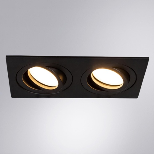 Точечный встраиваемый светильник Arte lamp A2168PL-2BK  Светильник потолочный встраиваемый TARF для MR16 173x92x24мм черный IP20 монтаж 160x80мм